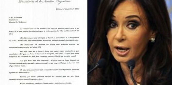 Presidenta de Argentina hace noticia con «peculiar» carta enviada al Papa