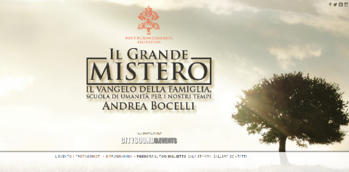 Andrea Bocelli y el Vaticano unidos para cantar “el gran misterio” de la familia