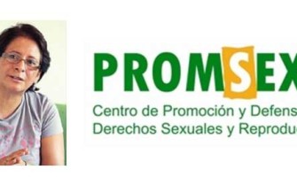 Una activista pro aborto en el Ministerio de Salud en el Perú
