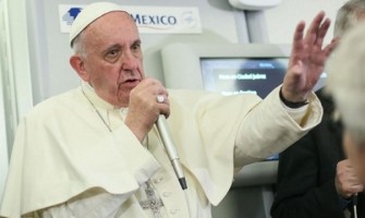 Rueda de prensa del Papa Francisco en el vuelo de regreso de México
